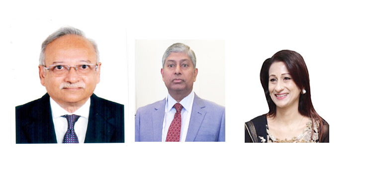 ছবির বাম থেকে: কামরান তানভিরুর রহমান সভাপতি -  হাবিবুল্লাহ এন. করিম, সিনিয়র ভাইস প্রেসিডেন্ট  -সিমিন রহমান সহ-সভাপতি
